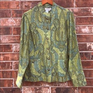 Coldwater Creek Upholstery Buttoned Cuff Blazer